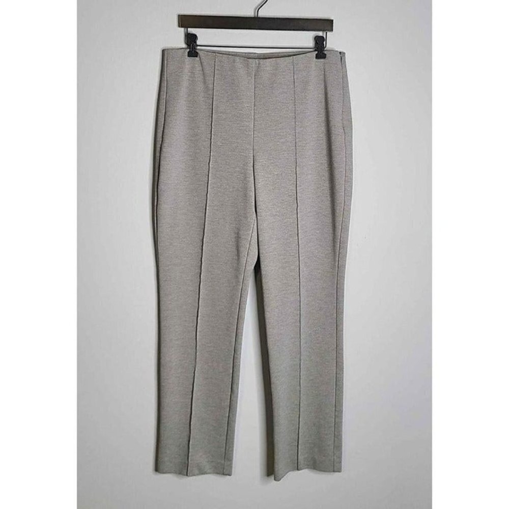 Chicos Womens Light Gray Knit Elastic Waist Hidden Side Zipper Pants Size 2
